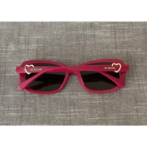 New LOVE MOSCHINO Womens Fuchsia Rectangular Sunglasses main image 16